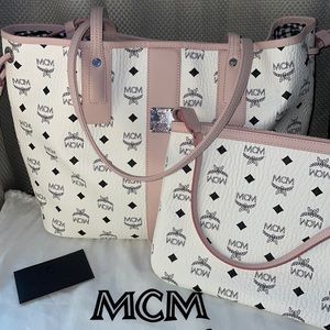 MCM Visetos Medium Liz Reversible Shopper Tote